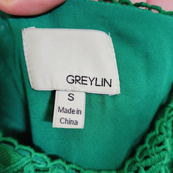 Anthropologie Greylin Women’s Dress Cottagecore Romantic Fit & Flare Green Sz S - Picture 9 of 11